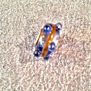 CHAMILIA MURANO GLASS BEAD CHARM BLUE BROWN
